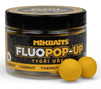 E-shop Mikbaits plávajúce boilie fluo tigrí orech 150 ml - 14 mm