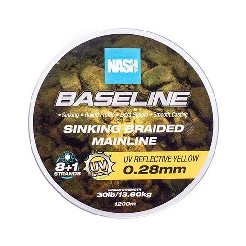 Nash Splietaná Šnúra Baseline Sinking Braid UV Yellow 1200 m