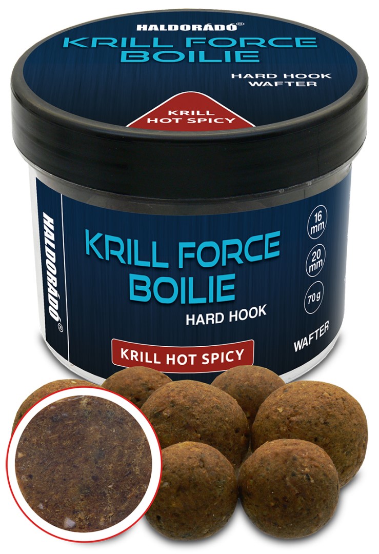 E-shop Haldorádó tvrdené boilie krill force hard hook boilies wafters 70 g 16/20 mm - hot spicy