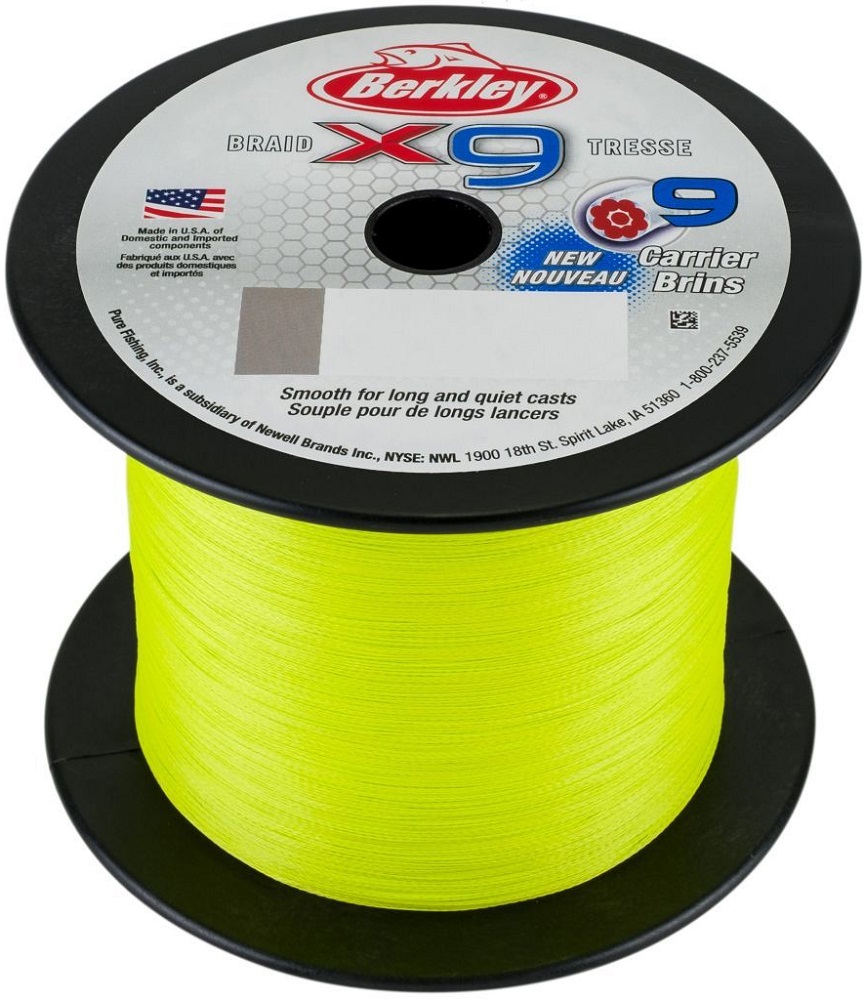 Berkley splietaná šnúra x9 fluro green-priemer 0,06 mm / nosnosť 6,4 kg