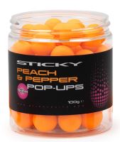 Sticky Baits Plávajúce Boilies Peach Pepper Pop-Ups 100 g-16 mm