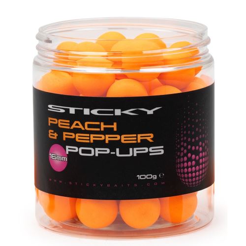 Sticky Baits Plávajúce Boilies Peach Pepper Pop-Ups 100 g