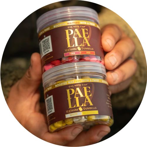 One More Cast Wafters Boosted Fluoro Wafters Paella 100 g 10x14 mm