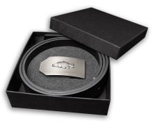 Kožený Opasok 40 mm S Kovovou Prackou Kapor - Čierny (1)