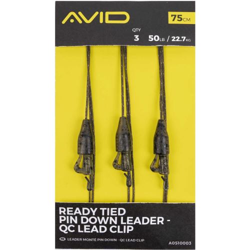 Avid Carp Montáž Ready Tied Pin Down Leader QC Lead Clip