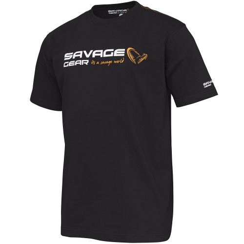 Savage Gear Tričko Signature Logo T Shirt Black Ink