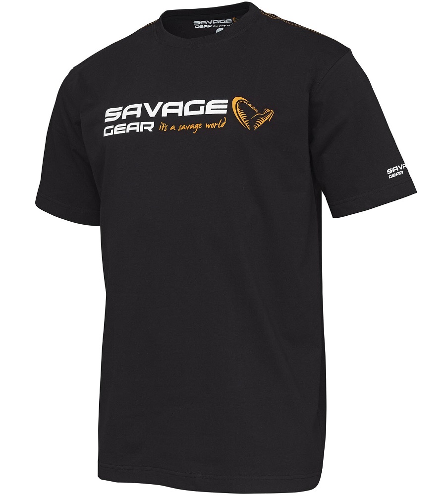 Savage gear tričko signature logo t shirt black ink - s