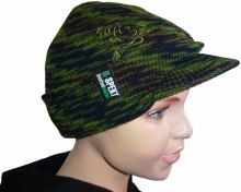 R-SPEKT Detská Čapica so Šiltom Peaked Beanie Camou Kids