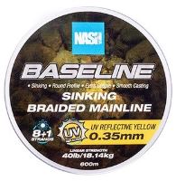 Nash Splietaná Šnúra Baseline Sinking Braid UV Yellow 600 m - 0,35 mm 18,14 kg