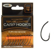 NGT Háčiky Teflon Hooks Curved Shank 10 ks-Veľkosť 4
