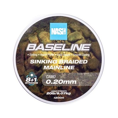 Nash Splietaná Šnúra Baseline Sinking Braid Camo 1200 m