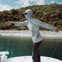 Grundéns Tričko Tough Sun Masked Hoodie Mist (7)