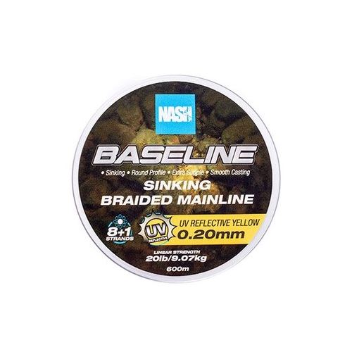 Nash Splietaná Šnúra Baseline Sinking Braid UV Yellow 600 m