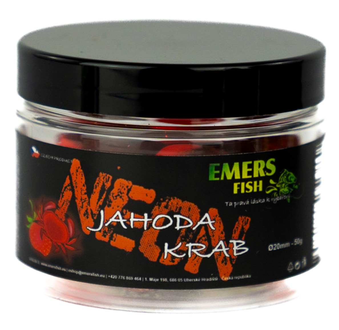 Emersfish boilie neonky jahoda krab 50 g - 20 mm