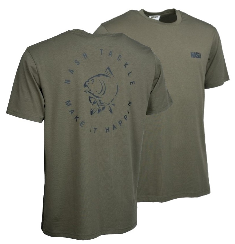 Nash tričko make it happen carp logo t-shirt green - s
