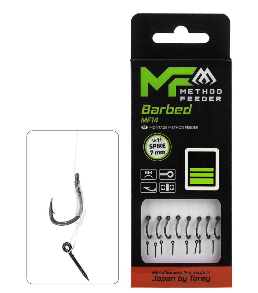 Mikado nadväzec feederový mf14 s gumkou barbed 8 ks 10 cm - 0,23 mm veľ. 8