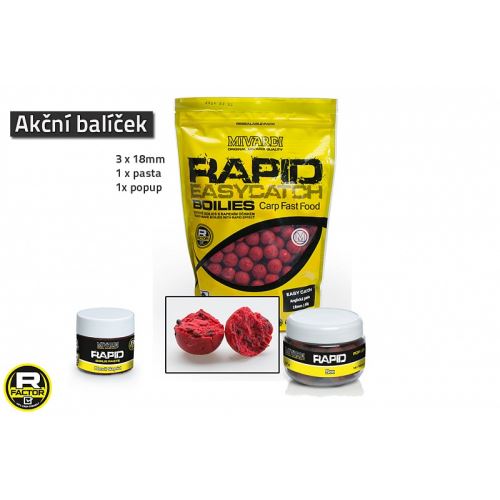 Mivardi Akčný balíček boilie a doplnkou Rapid - Anglická Jahoda