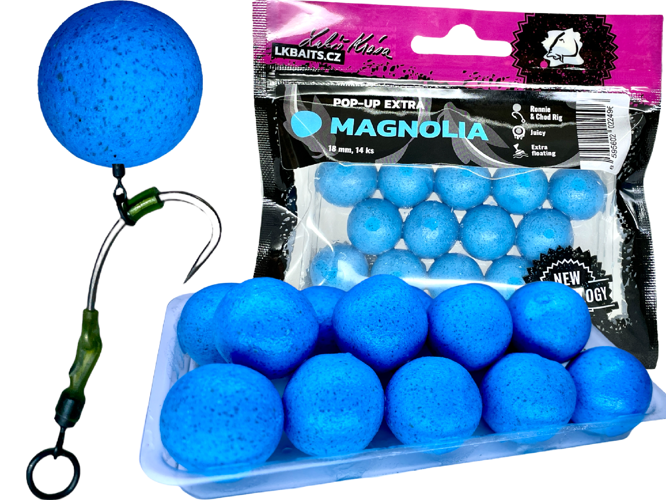 Lk baits plávajúce boilie pop-up extra magnolia limitovaná edícia - 14 mm 18 ks