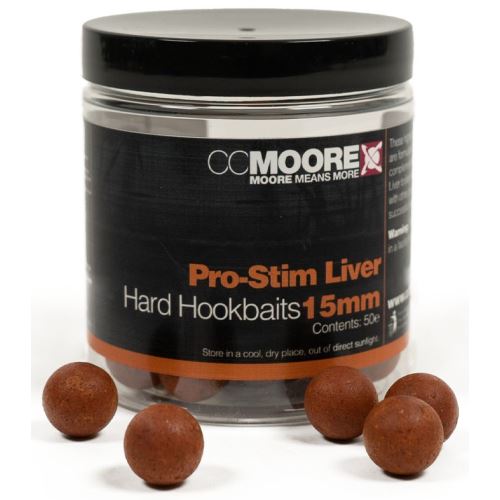 CC Moore Tvrdené Boilie Pro-Stim Liver Hard Hookbaits