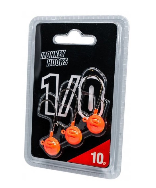 Monkey lures jigová hlavička mnky hook orange yellow 3 ks 1/0 - 12 g