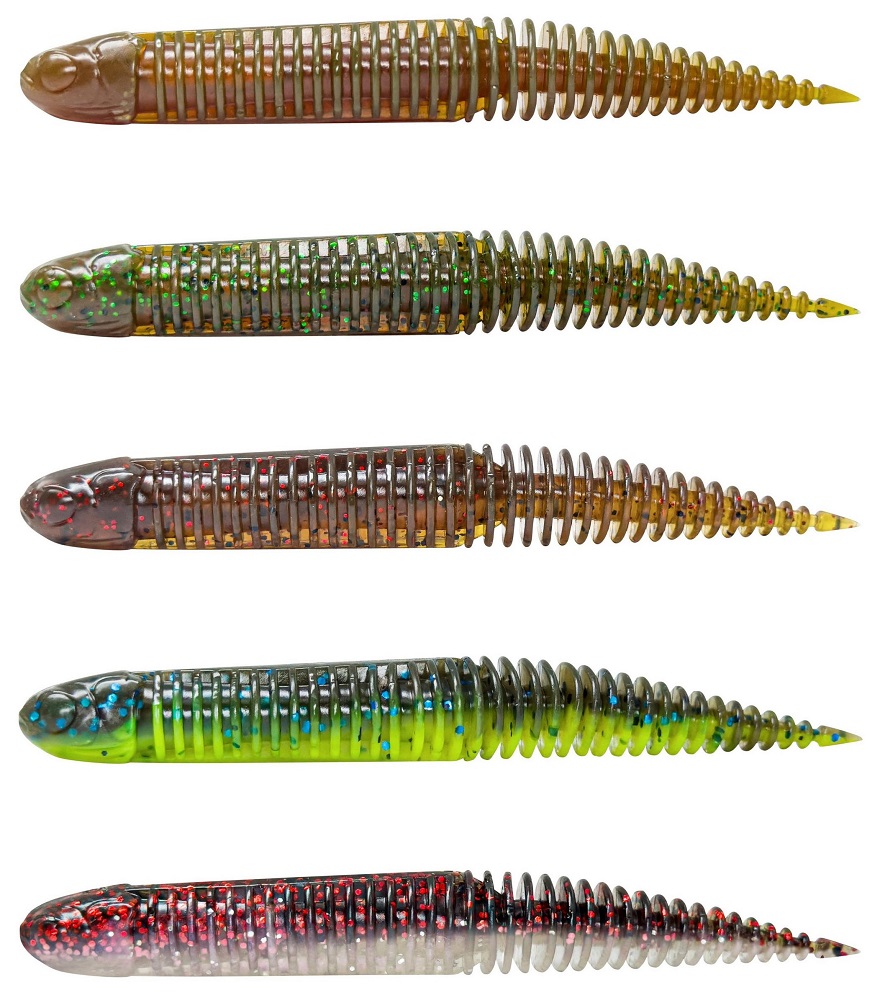 Savage gear gumová nástraha ned dragon tail slug clear water mix 5 ks - 10 cm 5,5 g