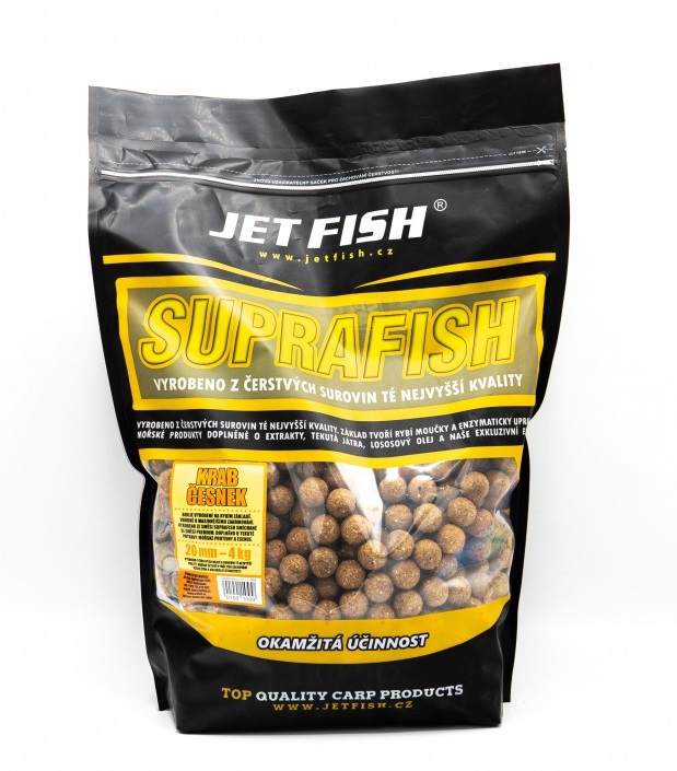 Jet fish boilie supra fish 4 kg economy - krab cesnak 20 mm