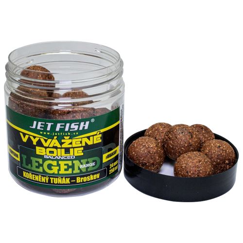 Jet Fish Vyvážené Boilie Legend Range Korenený Tuniak Broskyňa 250 ml - 24 mm