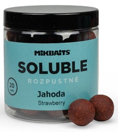 E-shop Mikbaits rozpustné boilie soluble jahoda 250 ml - 24 mm
