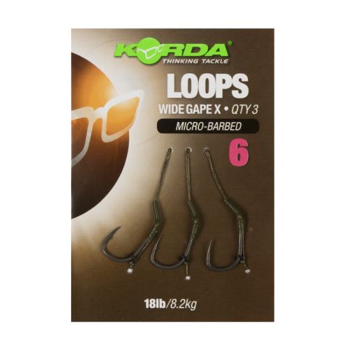 Korda Hotové Náväzce Loop Rigs DF Wide Gape Barbless 8,2 kg