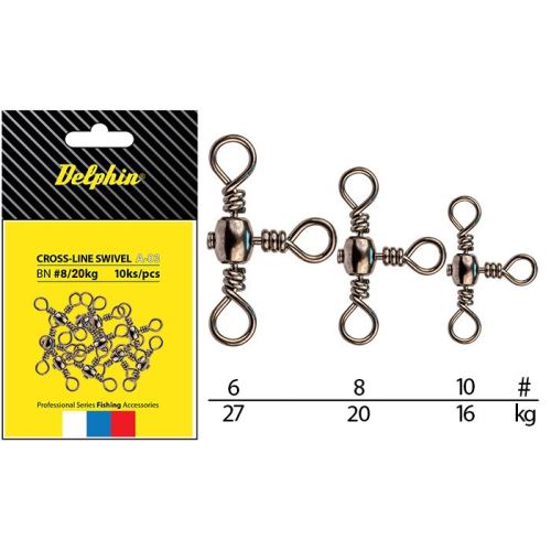 Delphin Obratlíky Cross Line Swivel A-03 10 ks