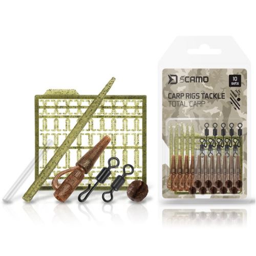 Delphin Set Kaprárskych Montáží sCAMO Total CARP Závesky a Prevleky a Obratlíky a Zarážky 10 Setov