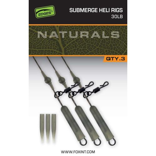 Fox Montáž Naturals Submerged Heli Rigs Leaders 75 cm 3 ks