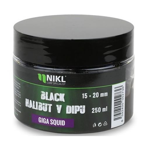 Nikl Pelety V Dipu Black Halibut - 15+20 mm 250 g