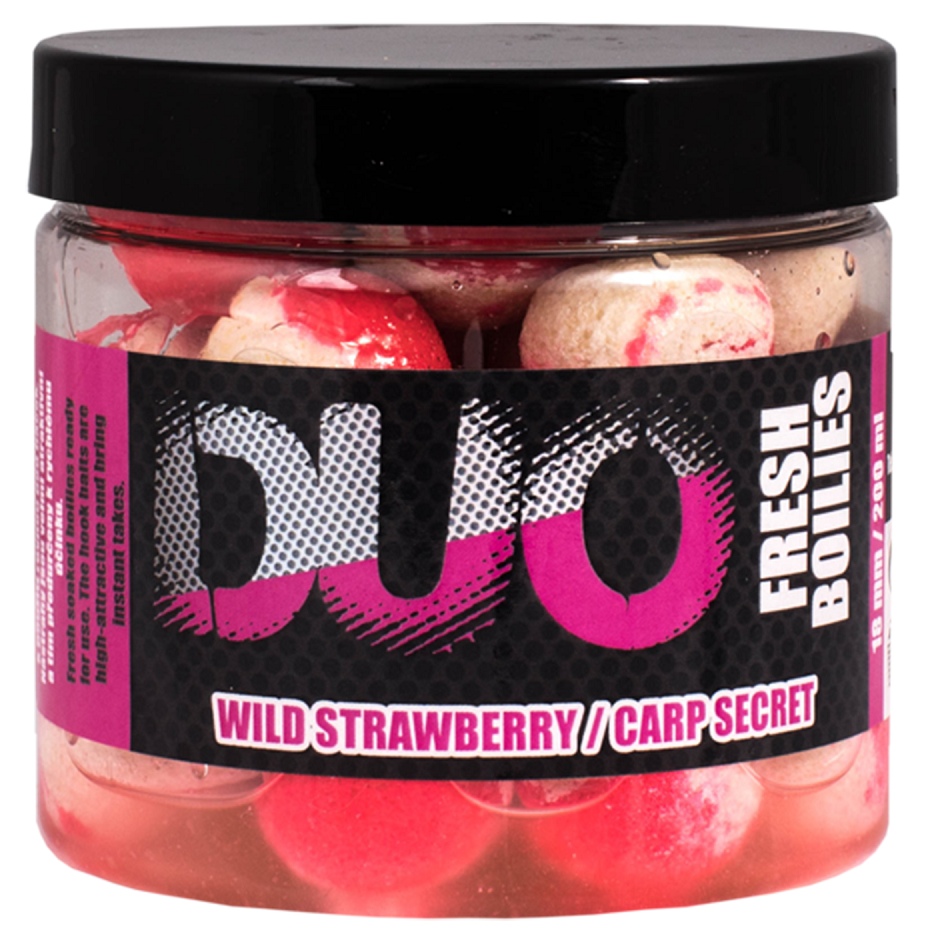E-shop Lk baits boilie duo x-tra fresh wild strawberry/carp secret - 200 ml 18 mm