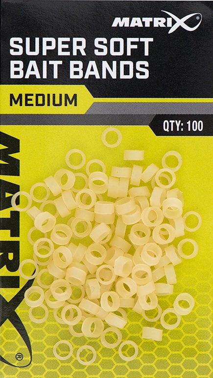 Matrix gumičky na nástrahy super soft bait bands 100 ks - medium