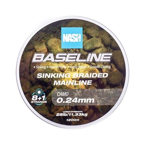 Nash Splietaná Šnúra Baseline Sinking Braid Camo 1200 m