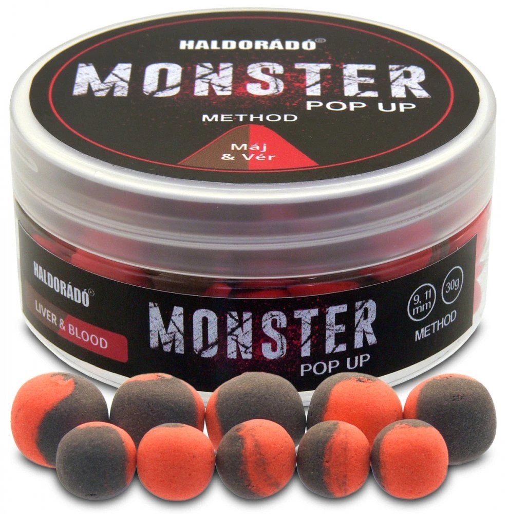 E-shop Haldorádó plávajúce boilie pop-up method monster 30 g 9 + 11 mm - pečeň krv