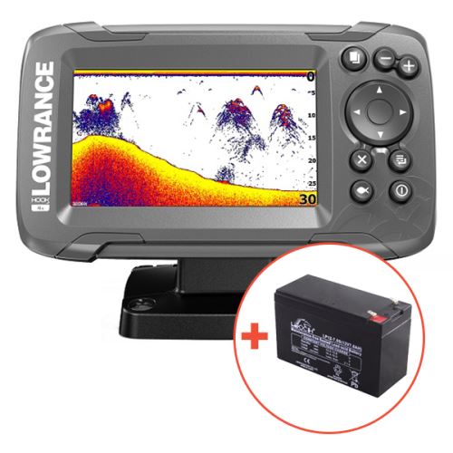 Lowrance Echolot Hook2 4X GPS So Sondou Bullet Skimmer