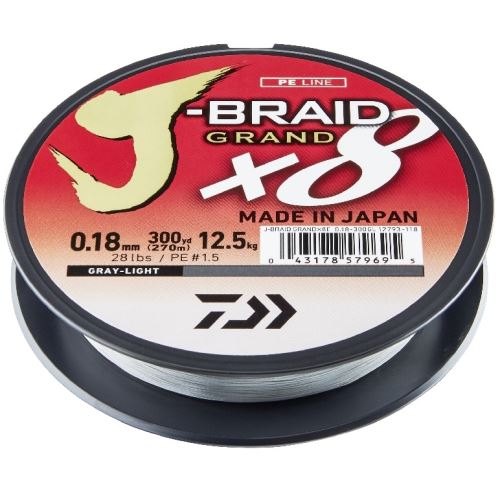 Daiwa Splietaná Šnúra J-Braid 8 Grand Svetlo Šedá 135 m