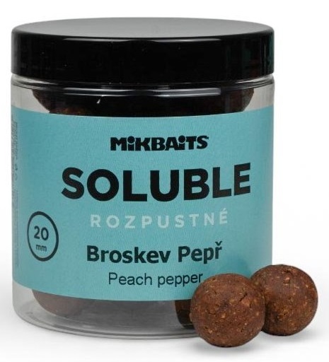 E-shop Mikbaits rozpustné boilie soluble broskyňa korenie 250 ml - 24 mm