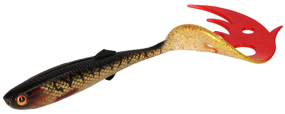 Mikado gumová nástraha sicario pike tail spotted bullhead balenie - 10,5 cm 6 g 4 ks