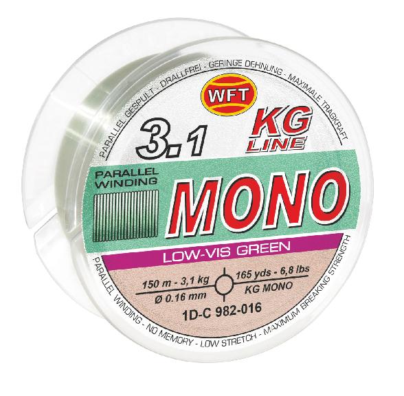 Wft vlasec kg mono green 150 m - 0,25 mm 7,1 kg