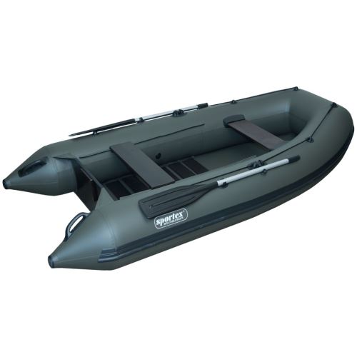 Sportex Nafukovací Čln SHELF 250F Lamelová Podlaha s ÚchytmiFASTEN Zelený 2x Lavička