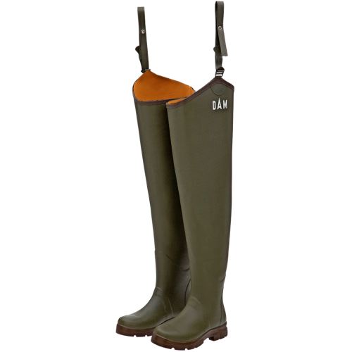 Dam Broďáky Flex Rubber Hip Wader Bootfoot Cleated Green