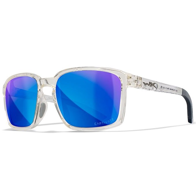 Wiley x polarizačné okuliare alfa captivate polarized blue mirror smoke grey/gloss clear crystal