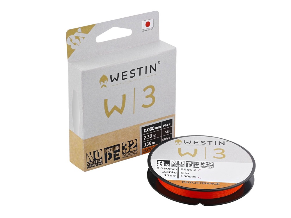 E-shop Westin splietaná šnúra w3 8 braid dutch orange 300 m - 0,405 mm 38,7 kg