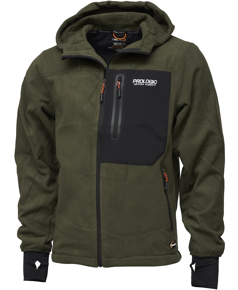 Prologic bunda commander fleece jacket-veľkosť xxl.
 Protižmolková a vodoodpudivá úprava 
 TPU membrána zaisťuje 100% vodeodolnosť povrchového materiálu s 8000mm vodným stĺpcom 
 priedušná 
 Teplá nastaviteľná kapucňa 
 Vrecká uzatvárateľné na zips 
 kvalitné zipsy 
 Nastaviteľný lem pri páse 
 Elastické ukončenie rukávov s dierami na palce pre lepšie pohodlie a tepelný komfort