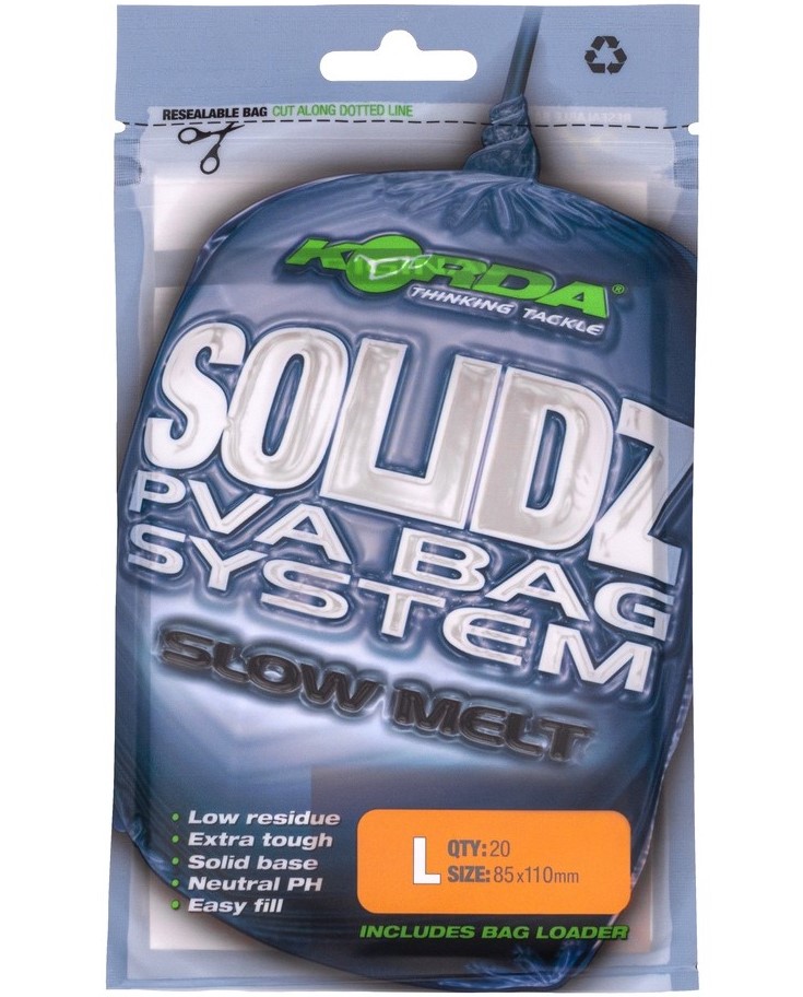 Korda pva vrecko solidz slow melt pva bags - l