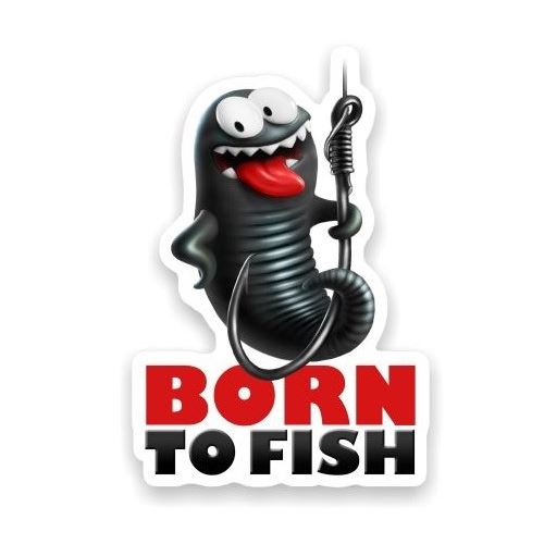 4ANGLERSDESIGN Samolepka  07 Born To Fish
