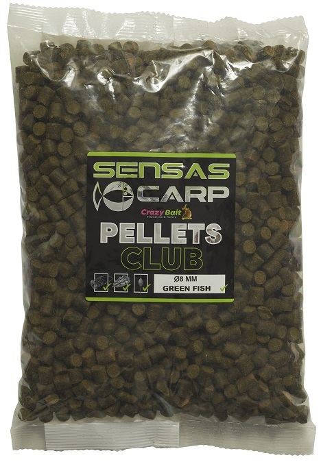 E-shop Sensas pelety club green fish 800 g - 4 mm